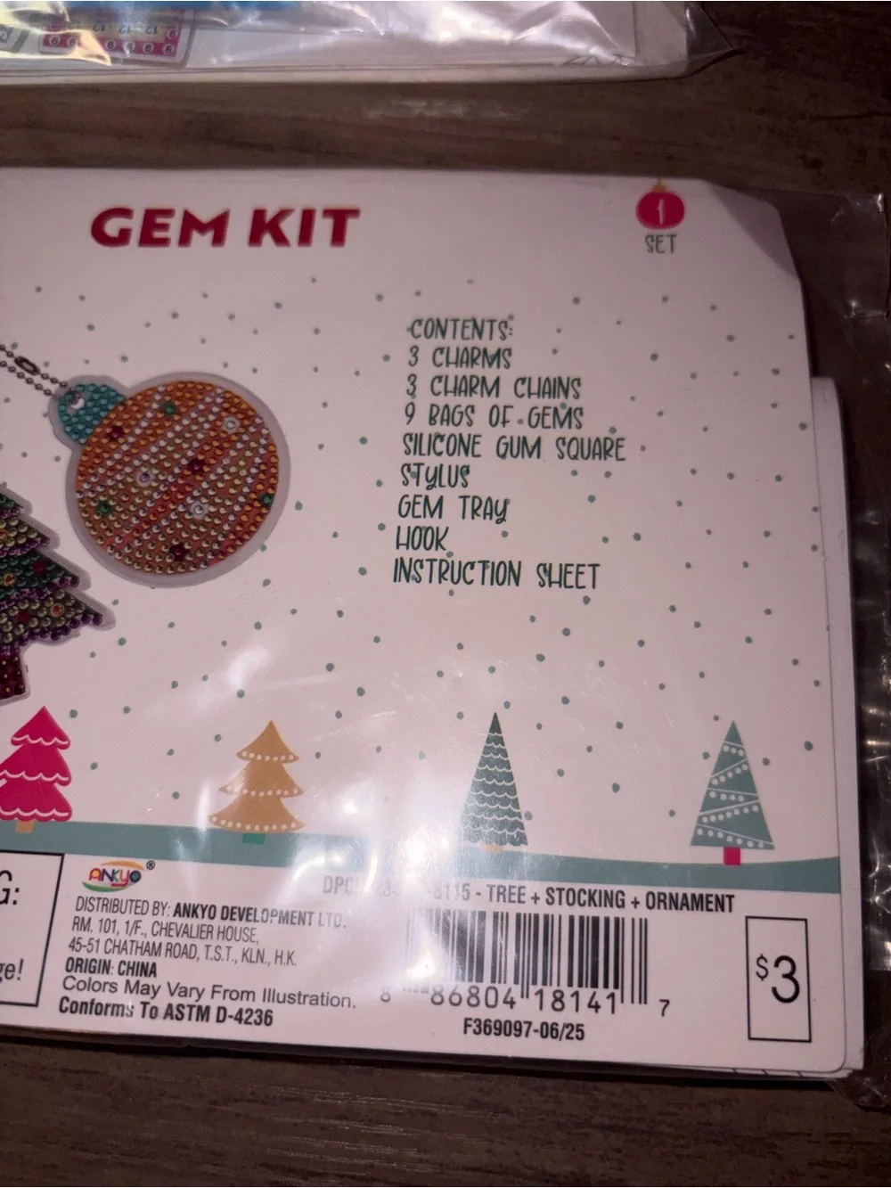 🏝️🎉🎄Holiday Diamond Art Gem Kit Bundle of 4 Christmas Charms DIY Craft Set